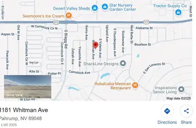 1181 South Whitman Avenue Pahrump, NV 89048