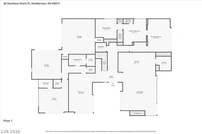 36 Rainbow Point Place, Henderson, NV 89011 Floor Plan