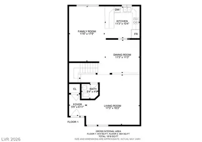 3417 Townhouse Drive, Las Vegas, NV 89121 Floor Plan