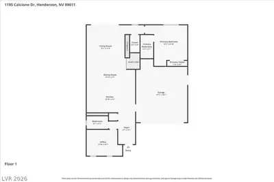 1195 Calcione Drive, Henderson, NV 89011 Floor Plan
