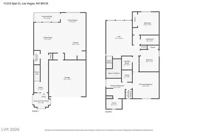 11213 Ojai Court, Las Vegas, NV 89135 Floor Plan