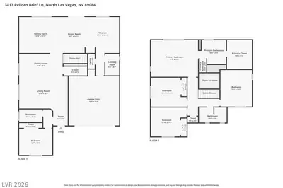 3413 Pelican Brief Lane, North Las Vegas, NV 89084 Floor Plan