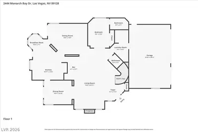 2444 Monarch Bay Drive, Las Vegas, NV 89128 Floor Plan