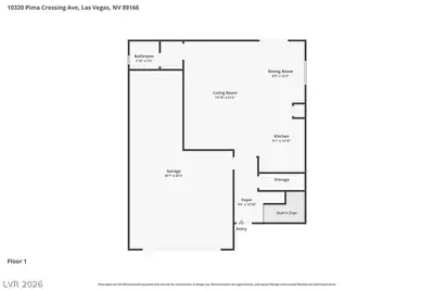 10320 Pima Crossing Avenue, Las Vegas, NV 89166 Floor Plan