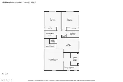 4210 Spruce Fern Lane, Las Vegas, NV 89115 Floor Plan