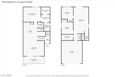 9754 Sandybuck Court, Las Vegas, NV 89149 Floor Plan