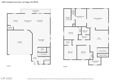 6841 Compass Cove Avenue, Las Vegas, NV 89142 Floor Plan