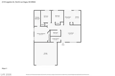 2119 Logsdon Drive, North Las Vegas, NV 89032 Floor Plan