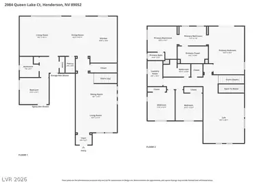 2984 Queen Lake Court, Henderson, NV 89052 Floor Plan