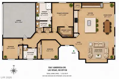 1061 Ambrosia Drive, Las Vegas, NV 89138 Floor Plan