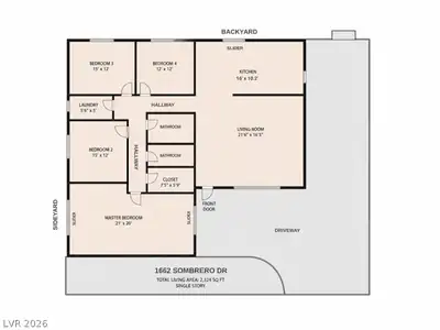 1662 Sombrero Drive, Las Vegas, NV 89169 Floor Plan