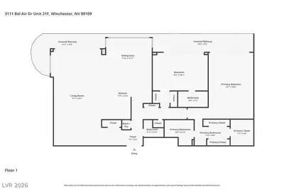 3111 Bel Air Drive 21F Floor Plan