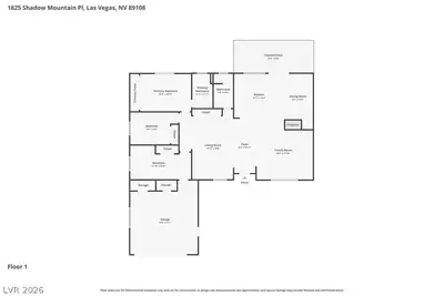 1825 Shadow Mountain Place, Las Vegas, NV 89108 Floor Plan