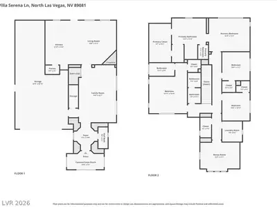 4021 Villa Serena Lane, North Las Vegas, NV 89081 Floor Plan