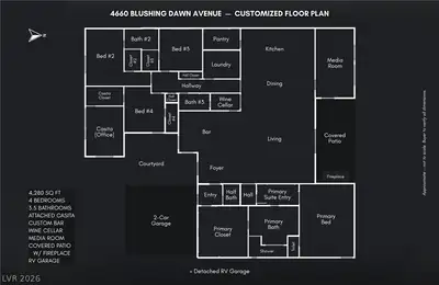 4660 Blushing Dawn Avenue, Las Vegas, NV 89118 Floor Plan