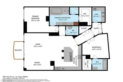 9101 Alta Drive 12 Floor Plan