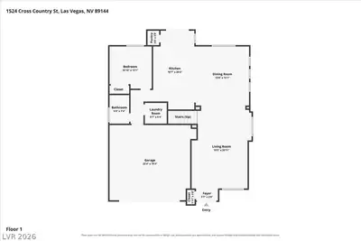 1524 Cross Country Street, Las Vegas, NV 89144 Floor Plan