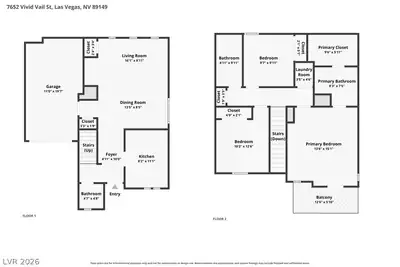 7652 Vivid Vail Street, Las Vegas, NV 89149 Floor Plan