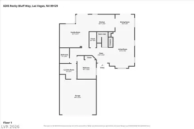 8205 Rocky Bluff Way, Las Vegas, NV 89129 Floor Plan