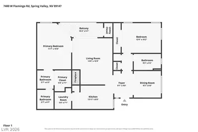 7400 West Flamingo Road 2051 Floor Plan