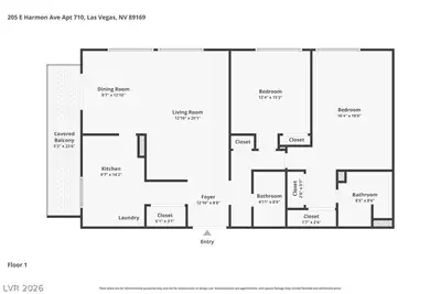 205 East Harmon Avenue 710 Floor Plan