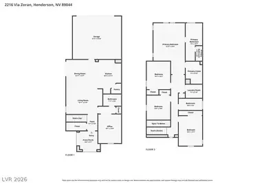 2216 Via Zoran, Henderson, NV 89044 Floor Plan