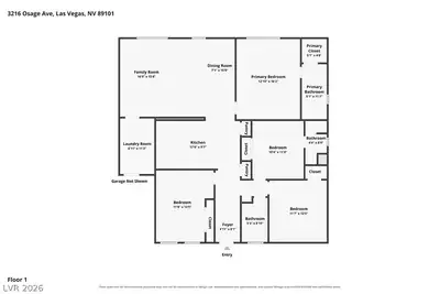 3216 Osage Avenue, Las Vegas, NV 89101 Floor Plan