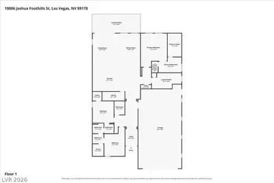 10006 Joshua Foothills Street, Las Vegas, NV 89178 Floor Plan