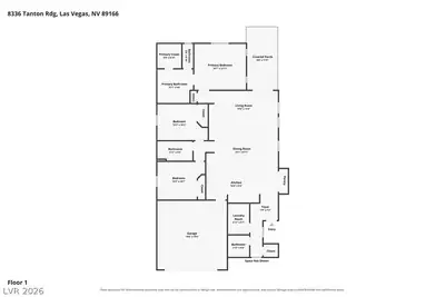 8336 Tanton Ridge Street, Las Vegas, NV 89166 Floor Plan