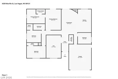 4339 Murillo Street, Las Vegas, NV 89121 Floor Plan