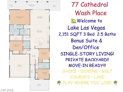 77 Cathedral Wash Place, Henderson, NV 89011 Floor Plan