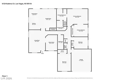 6124 Kadena Circle, Las Vegas, NV 89110 Floor Plan