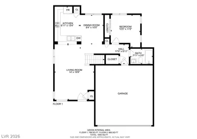 1446 Louisiana Lakes Avenue, Las Vegas, NV 89183 Floor Plan