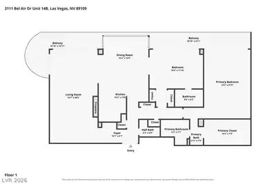3111 Bel Air Drive 14B Floor Plan