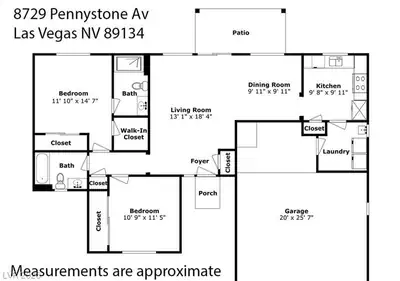 8729 Pennystone Avenue, Las Vegas, NV 89134 Floor Plan