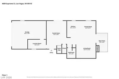 4609 Supreme Court, Las Vegas, NV 89110 Floor Plan