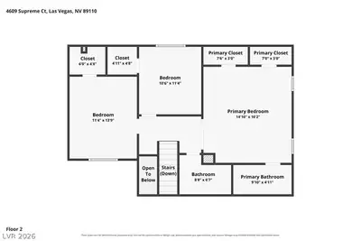 4609 Supreme Court, Las Vegas, NV 89110 Floor Plan