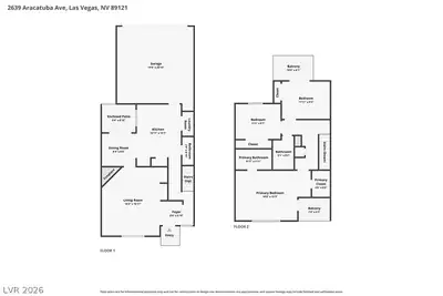 2639 Aracatuba Avenue, Las Vegas, NV 89121 Floor Plan