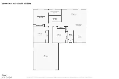2970 Rio Rico Drive, Pahrump, NV 89048 Floor Plan