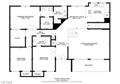 544 Greenbriar Place, Boulder City, NV 89005 Floor Plan