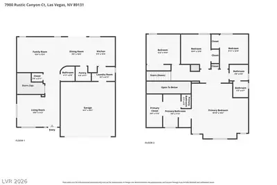 7900 Rustic Canyon Court, Las Vegas, NV 89131 Floor Plan