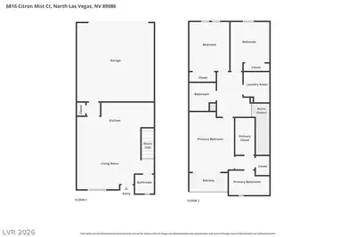 6816 Citron Mist Court, North Las Vegas, NV 89086 Floor Plan