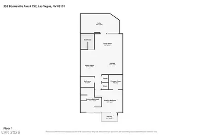 353 East Bonneville Avenue 752 Floor Plan