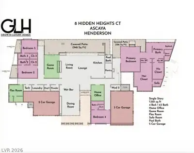 8 Hidden Heights Court, Henderson, NV 89012 Floor Plan