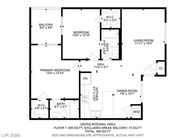 881 Mantis Way 1, Las Vegas, NV 89110 Floor Plan