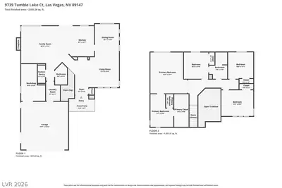9739 Tumble Lake Court, Las Vegas, NV 89147 Floor Plan