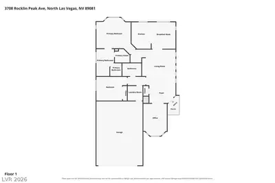 3708 Rocklin Peak Avenue, North Las Vegas, NV 89081 Floor Plan