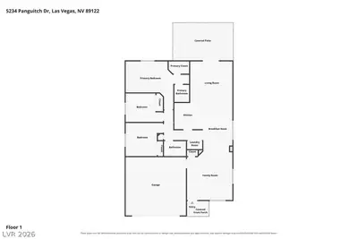 5234 Panguitch Drive, Las Vegas, NV 89122 Floor Plan