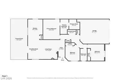 2726 Wood Drift Street, North Las Vegas, NV 89030 Floor Plan