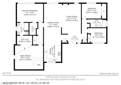 3232 Pawnee Drive, Las Vegas, NV 89169 Floor Plan